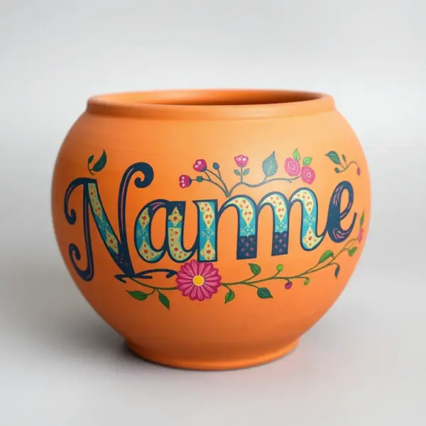 Custom Name Decoupage Pot